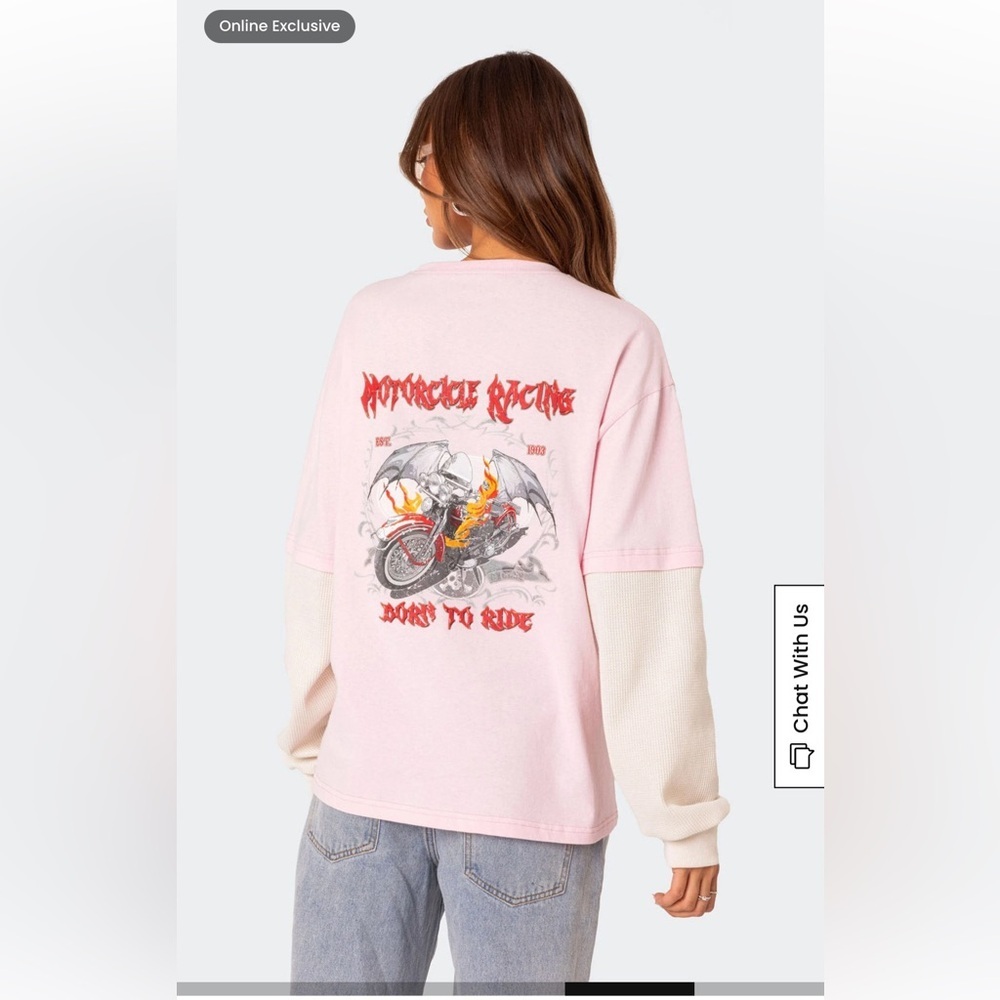 Edikted Racing Oversized Layered T-Shirt 🔥 💖🖤 🏍️ - Picture 4 of 13